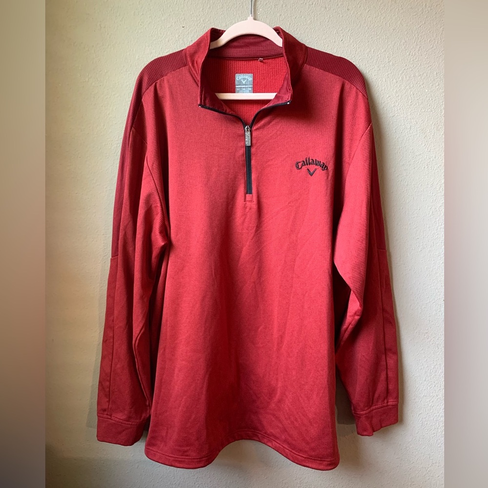 Callaway red pullover light weight sweater. Size XLT.